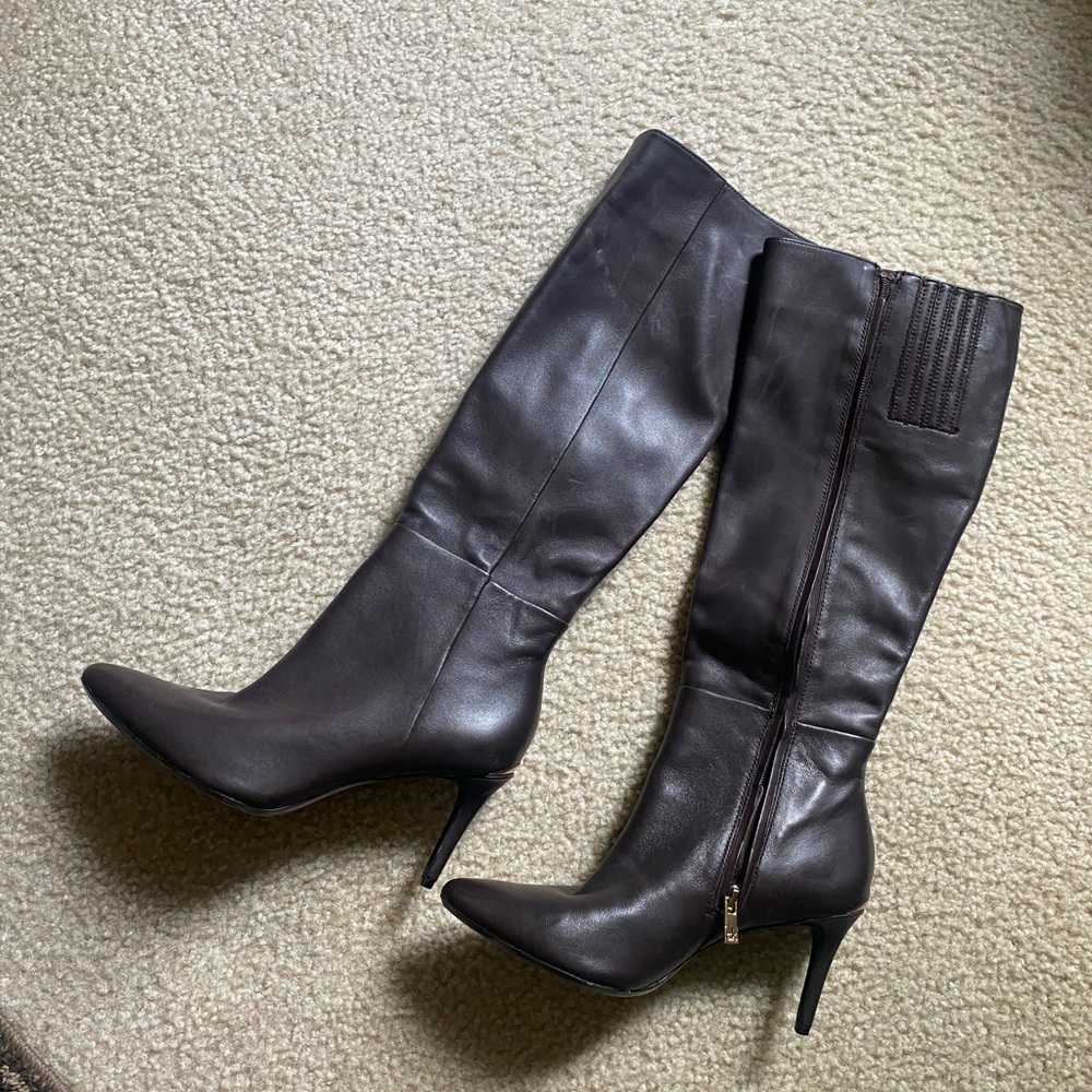 Brown leather boots Calvin Klein